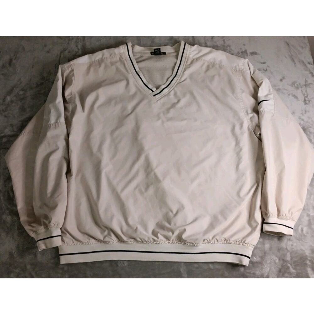 Nike Golf Pullover Windbreaker Jacket Mens 2XL White